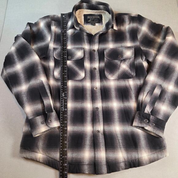 Sherpa Flannel Shacket Grizzly Mountain Men’s M Plaid Shirt Jacket Lined Fleece - Picture 7 of 11